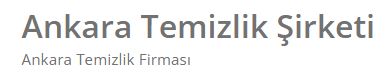 Ankara Temizlik Şirketi